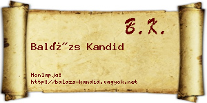 Balázs Kandid névjegykártya